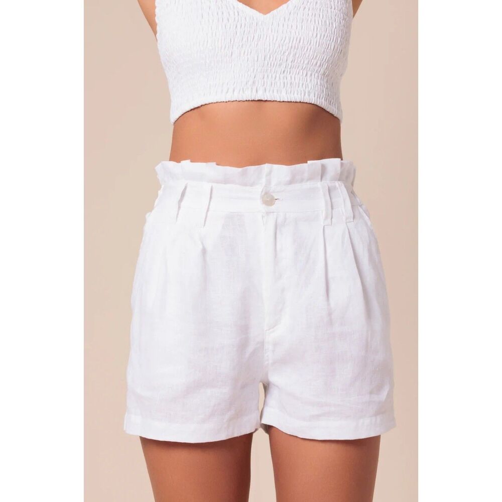 LUSANA Angela Paperbag Short White Small/4‎